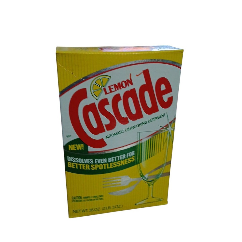 Cascade 1988 Vintage Lemon‎ Dishwashing Detergent Movie Prop  35oz/2lb 3oz Empty